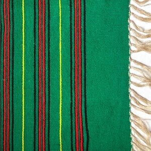 Vintage Wool Table Runner Mexican Serape / Horse Blanket or Polish Woven Textile